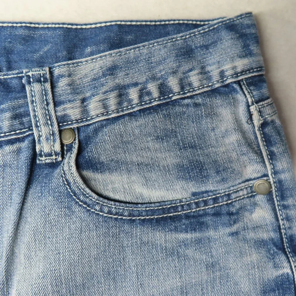 Helix Mens Jean Shorts Size 32 Denim Jorts Blue Faded Instinct is a Virtue